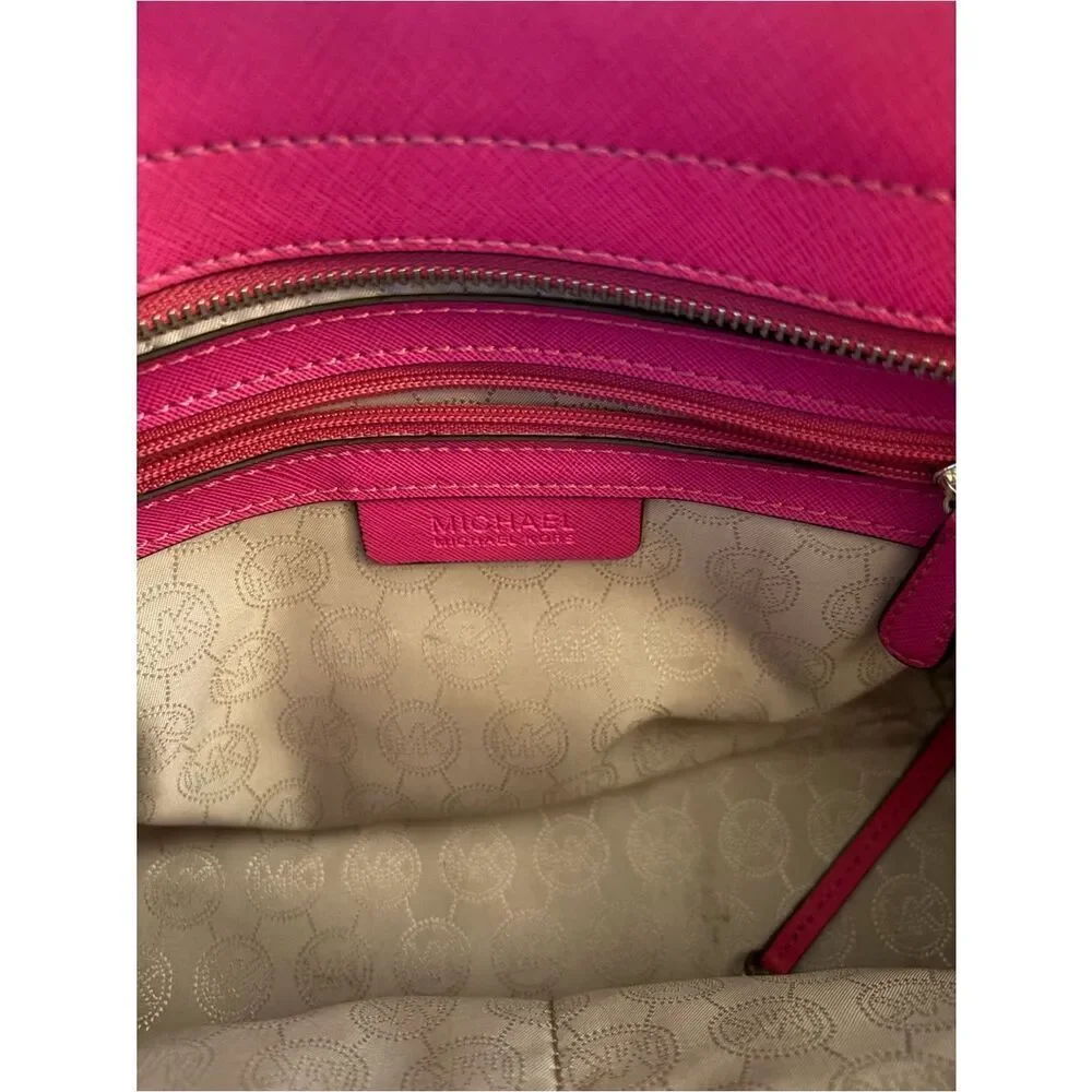 Michael Kors Selma Studded Saffiano Leather Satchel in Focaccia